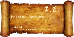 Pszotka Barbara névjegykártya